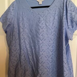 Liz Claiborne Light Blue Lace Blouse